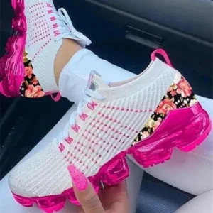 Whataoffers Women Fashion Mesh Casual Air Cushion Sneakers