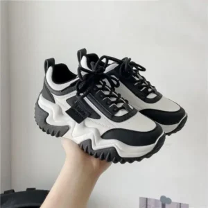 Whataoffers Women Fashion Solid Color Platform Casual Sneakers